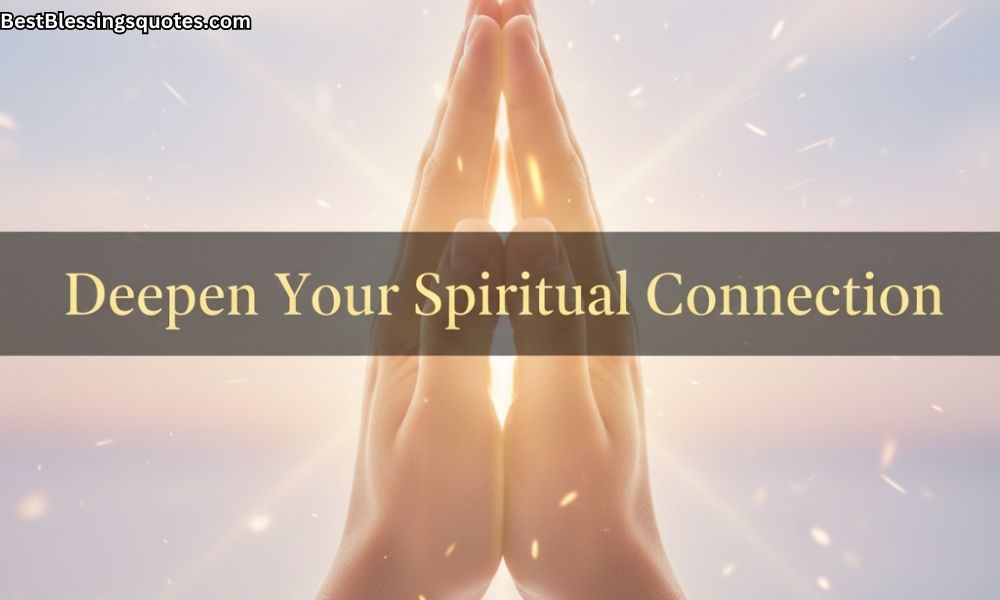 Hands in prayer with glowing light, symbolizing spiritual connection