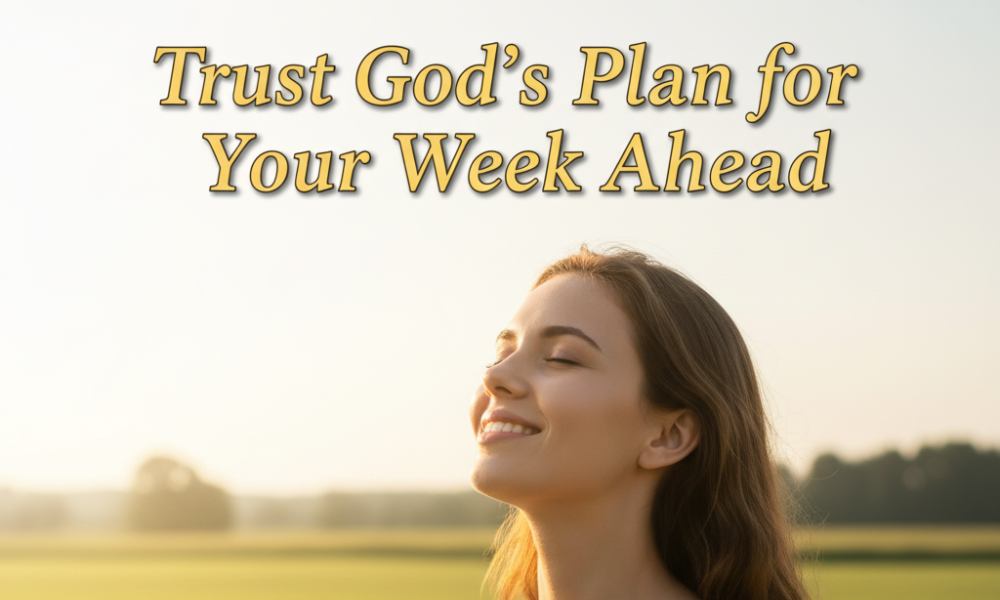 Woman smiling under morning sunlight symbolizing faith and trust in God&rsquo;s plan.