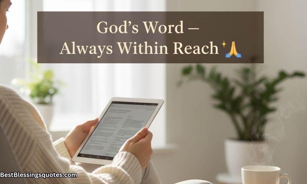 A person reading the In Touch Daily Devotional on a smartphone, symbolizing staying connected with God’s Word anytime and anywhere.