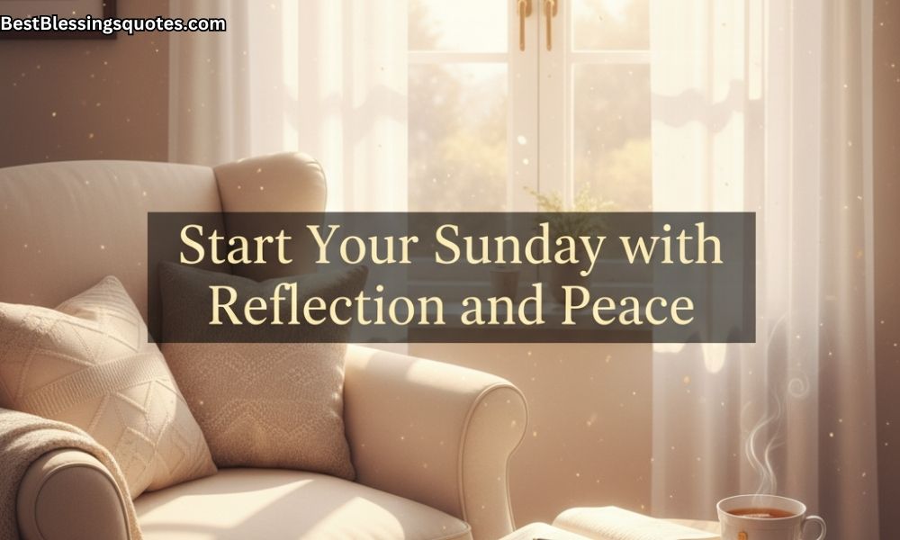 Cozy indoor corner with sunlight, open devotional journal, and cup of tea for peaceful Sunday reflection