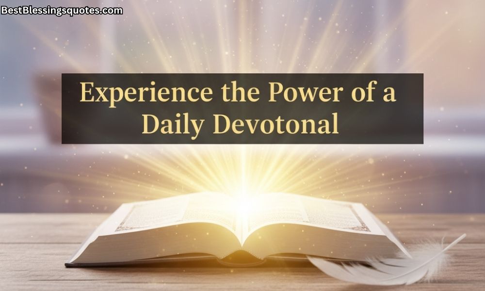 Open devotional book glowing with golden light, symbolizing spiritual power