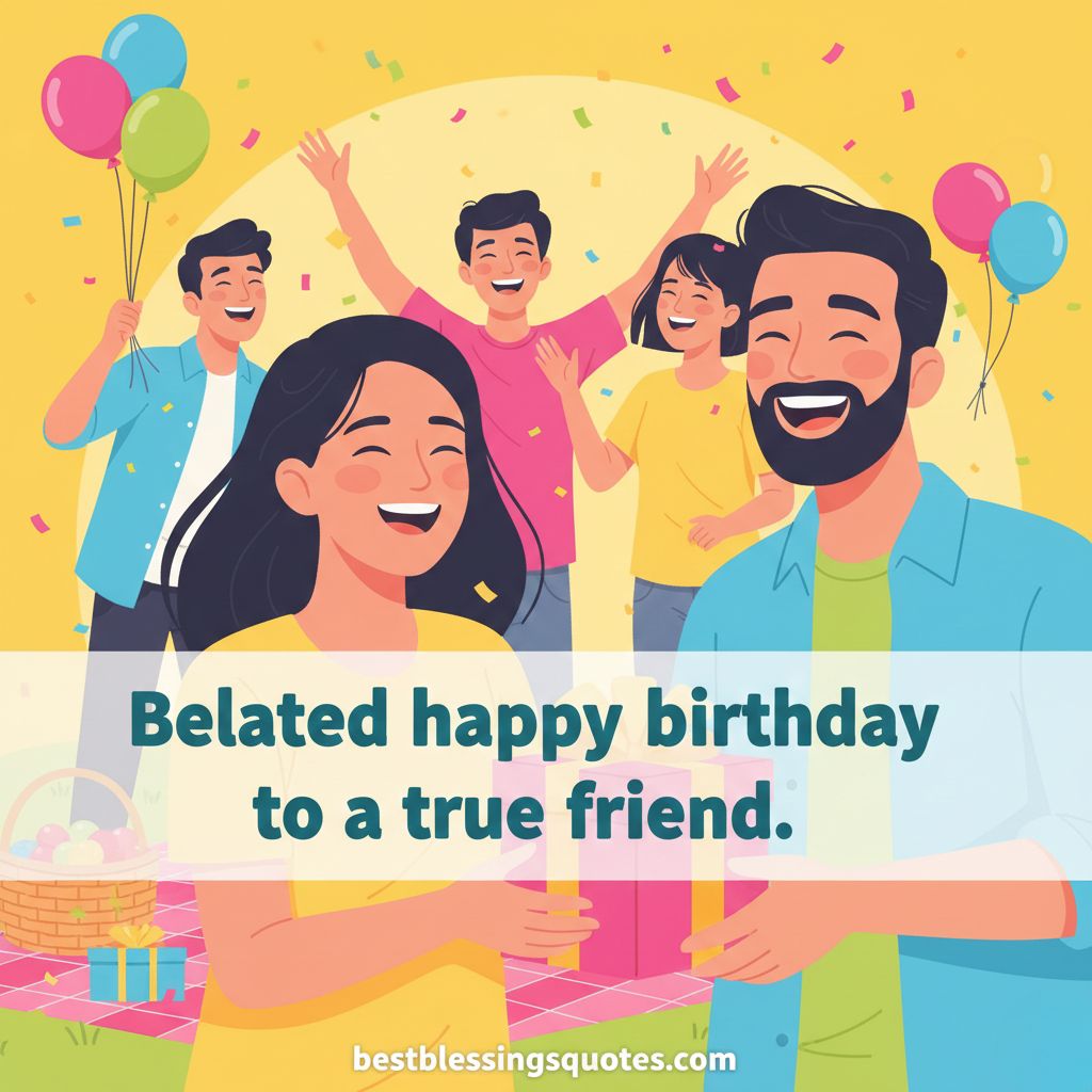 Belated birthday friendship quote for friends, thoughtful and caring wishes