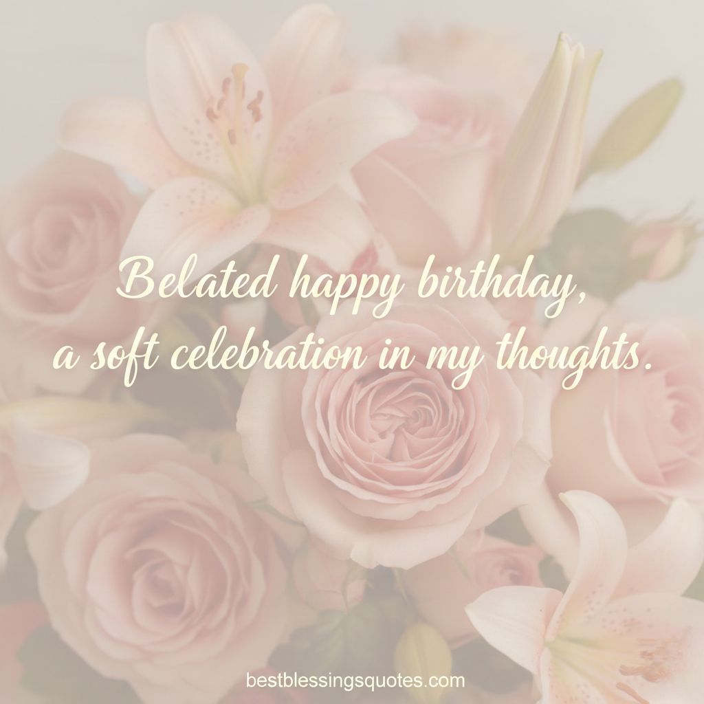 Elegant belated birthday blessing quote for romantic or graceful wishes