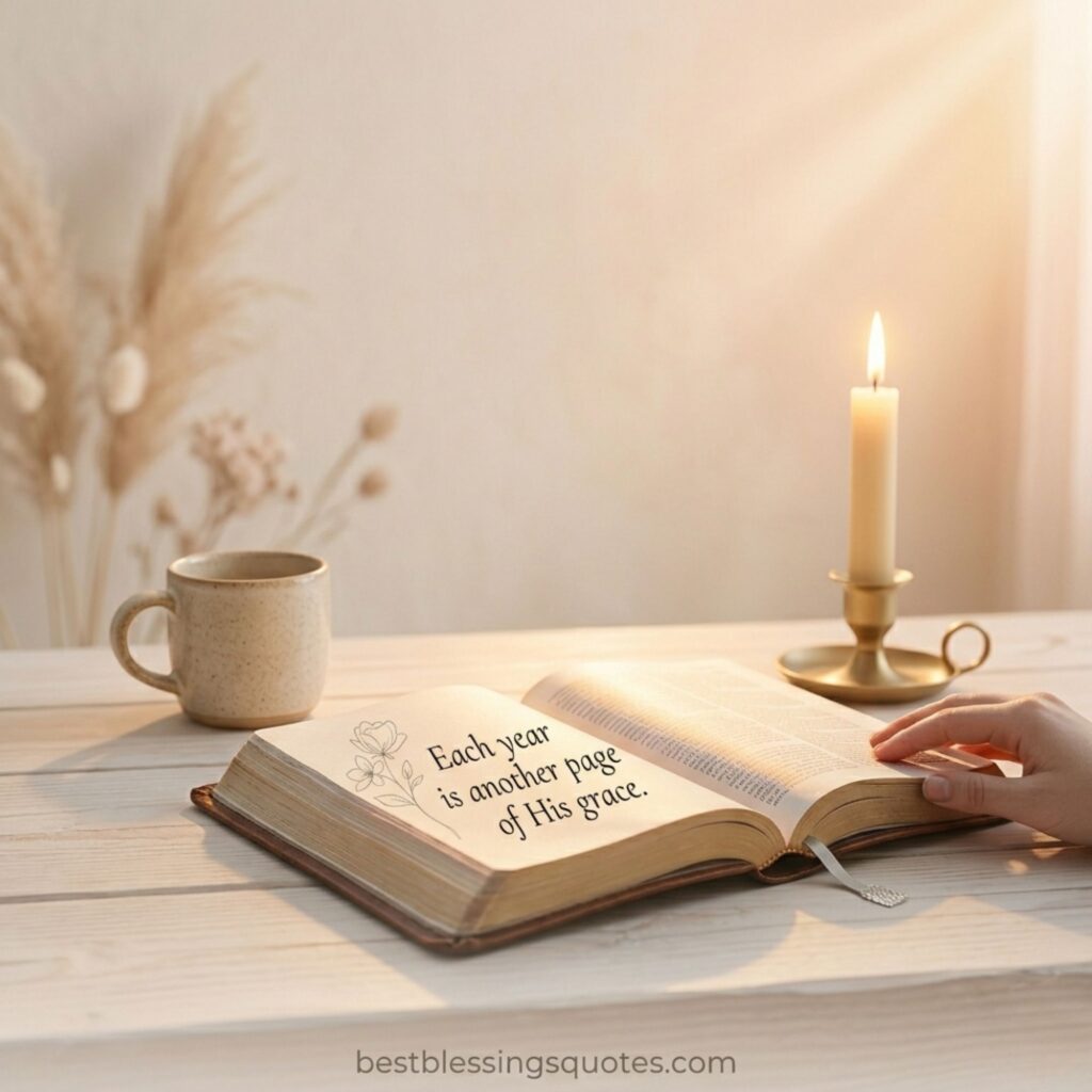 Minimal floral design with blessed birthday quotes Christian and christian birthday blessings quotes for social sharing