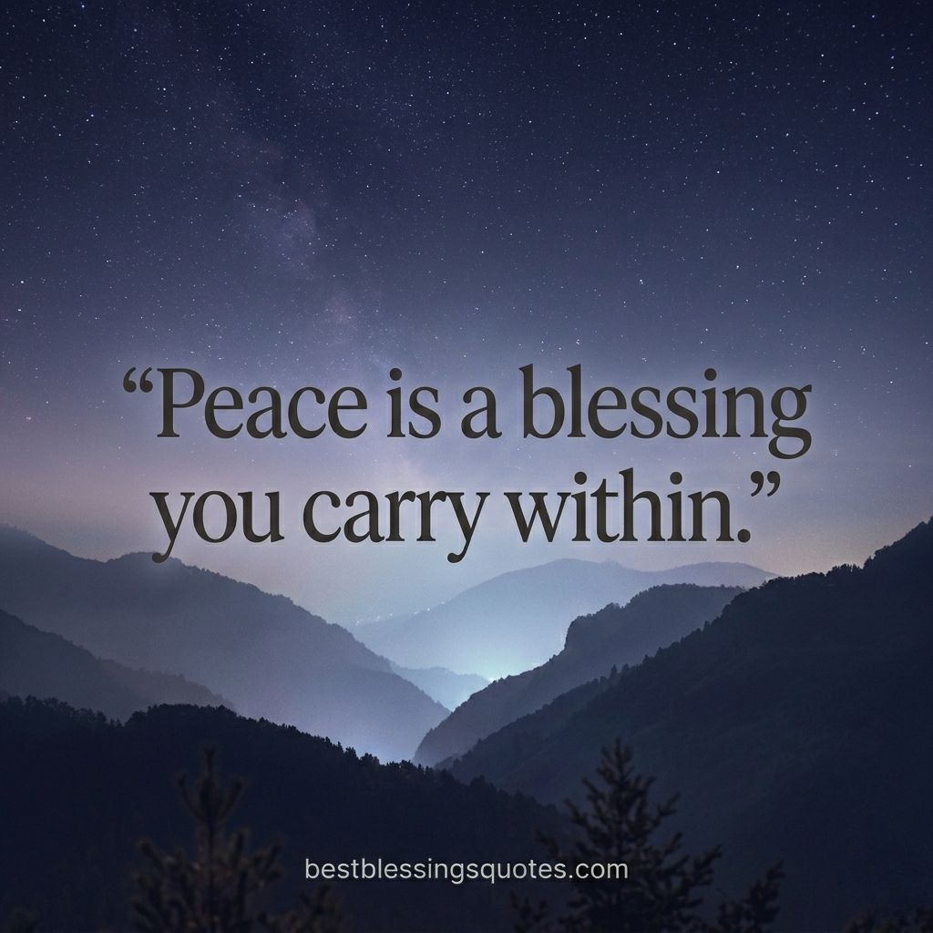 Peace is a blessing you carry within quote with night sky stars background