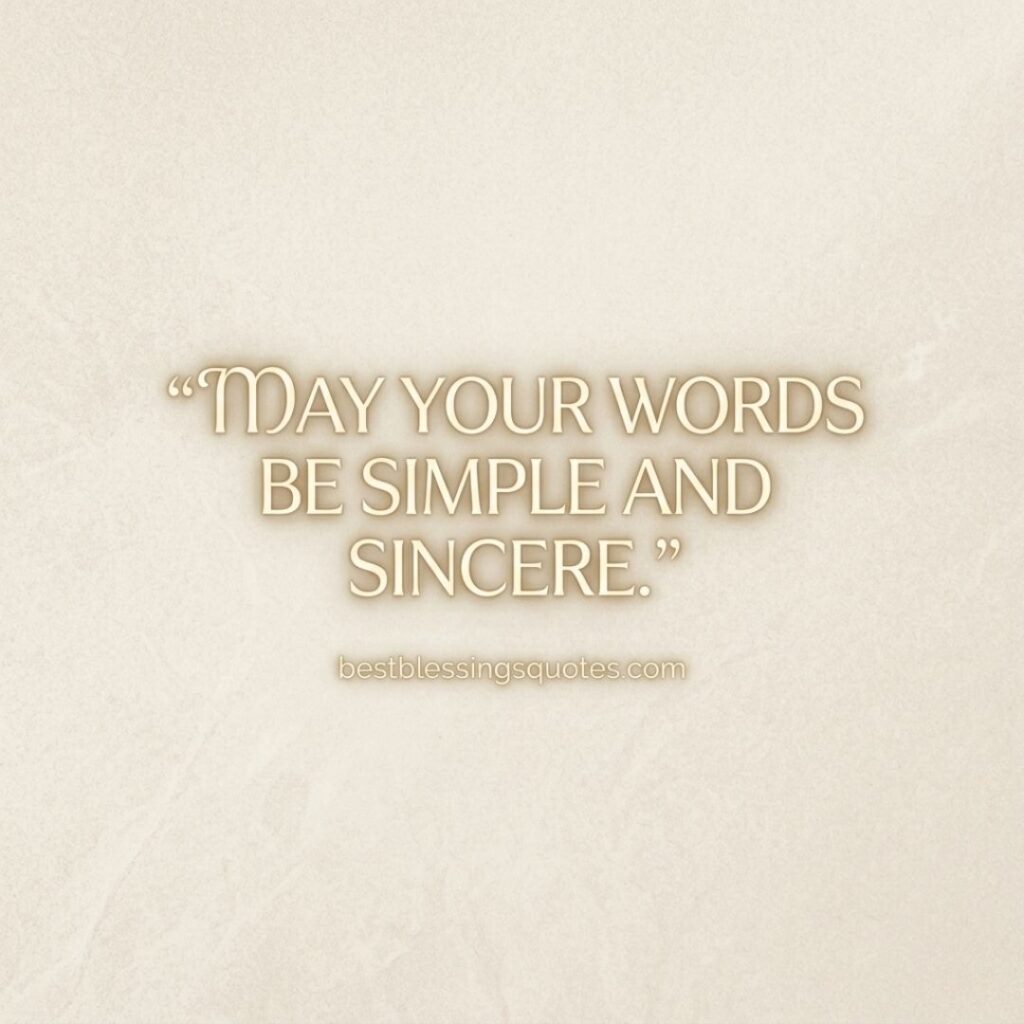 May your words be simple and sincere Irish blessing quote with minimal beige background