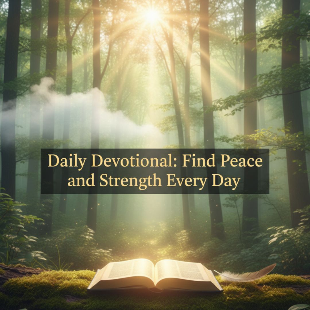Daily devotional book with sunlight, symbolizing peace and strength
