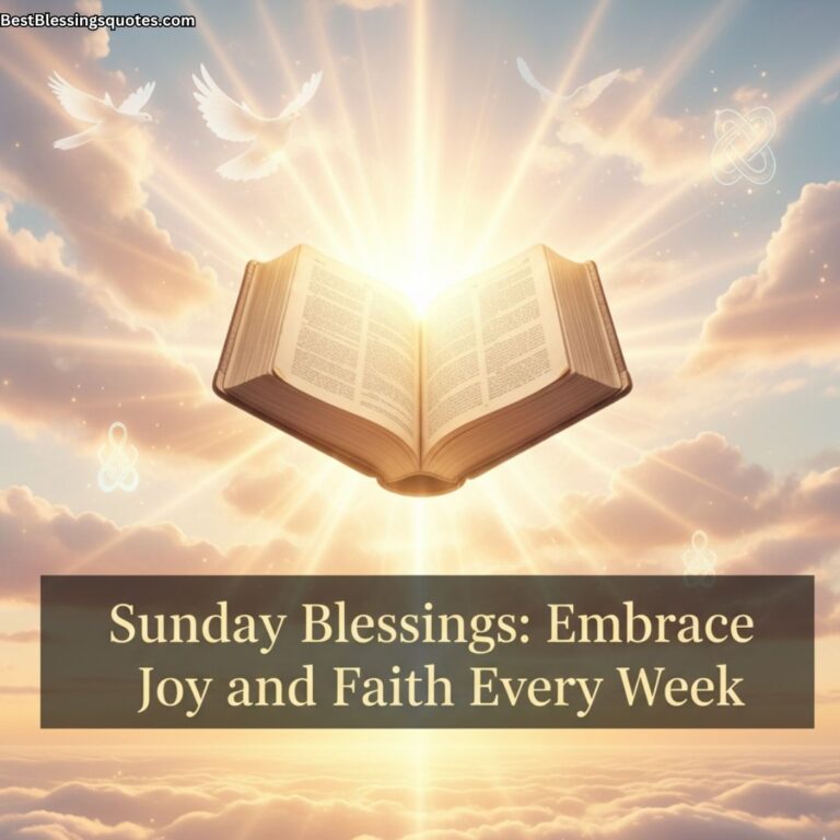 Glowing open devotional book above golden sunrise, symbolizing Sunday blessings and spiritual peace