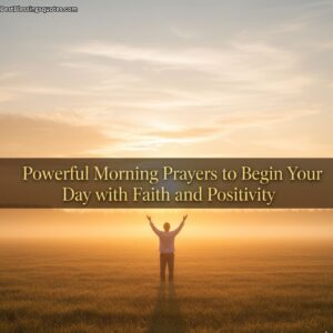 Peaceful sunrise with a person praying to start the day with faith.