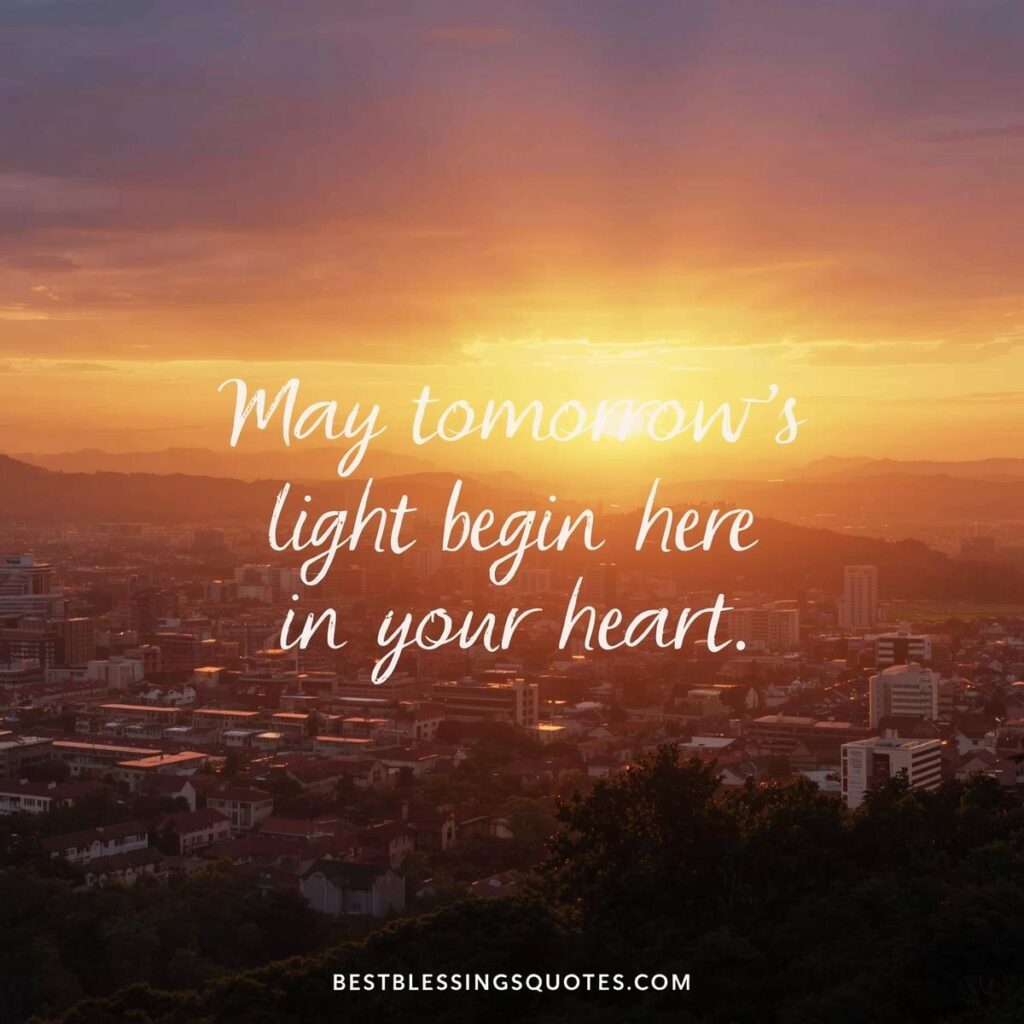 “Hope-filled Wednesday blessing for African American spiritual encouragement: May tomorrow’s light begin here in your heart – bestblessingsquotes.com”