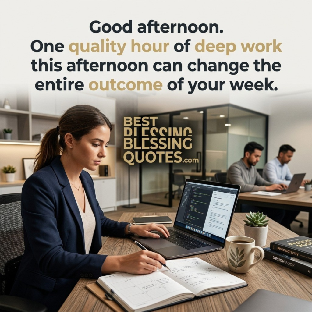 Motivational afternoon inspiration for workplace success.