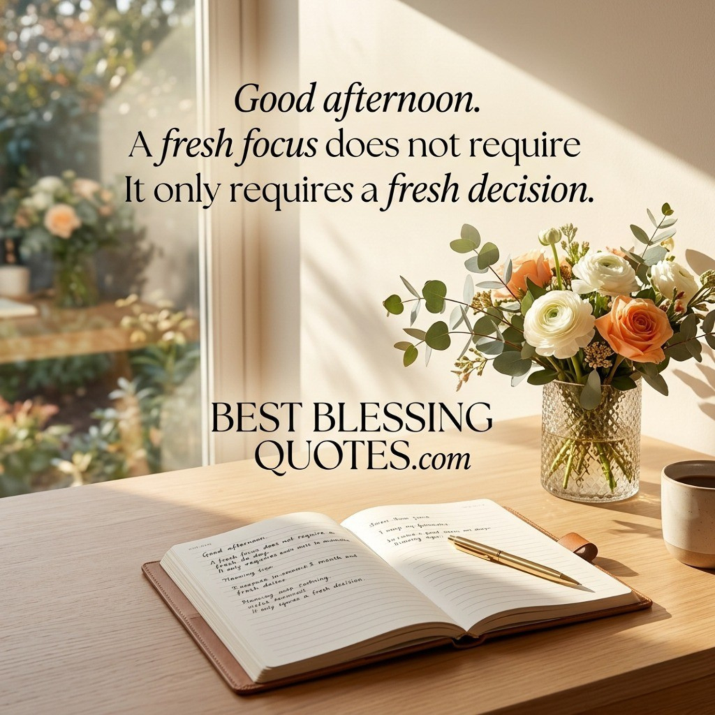 Inspirational afternoon message for focus.