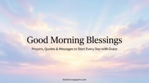 Good morning blessings with an open Bible, flowers, coffee, and peaceful sunrise light