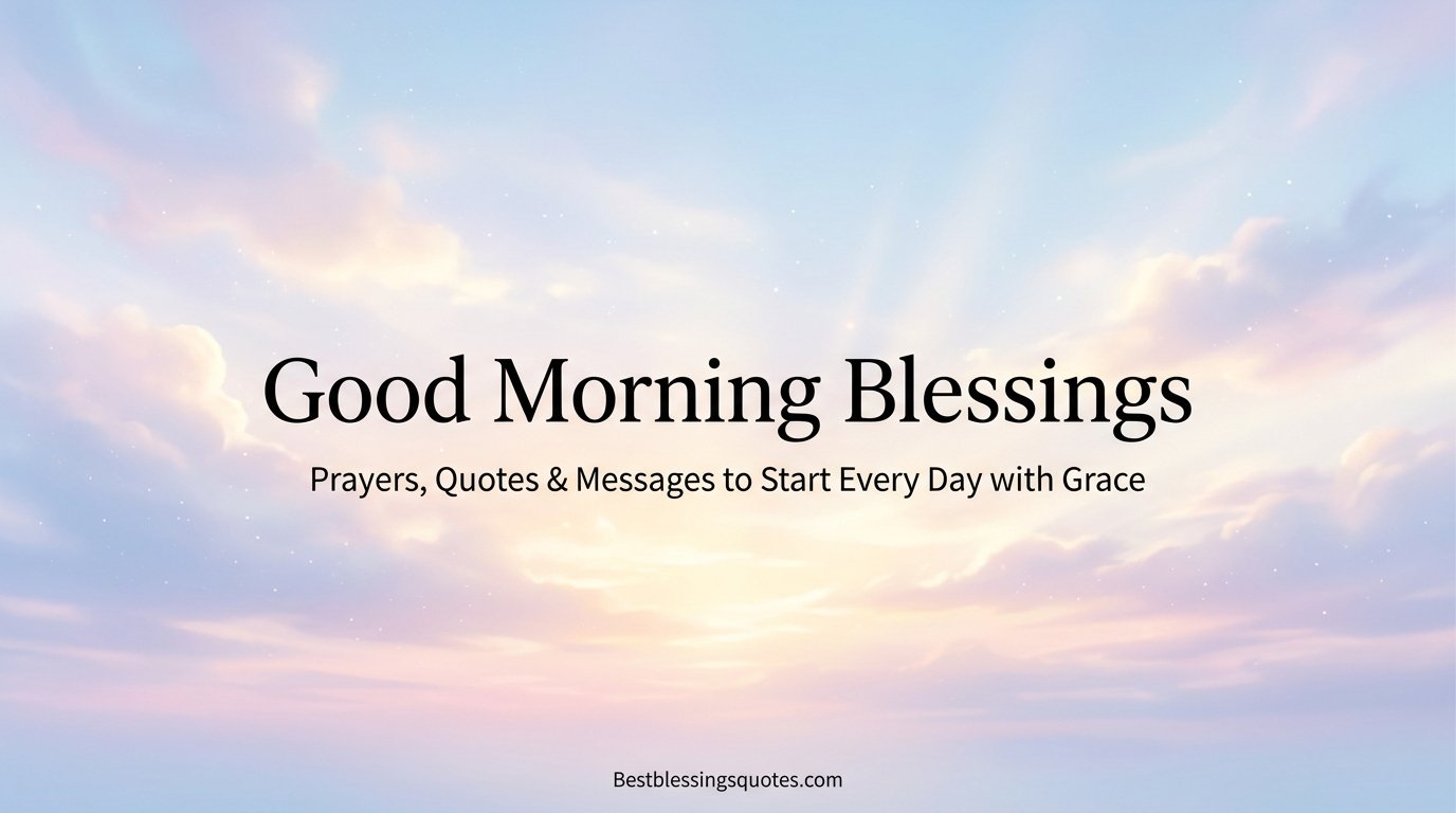 Good morning blessings with an open Bible, flowers, coffee, and peaceful sunrise light
