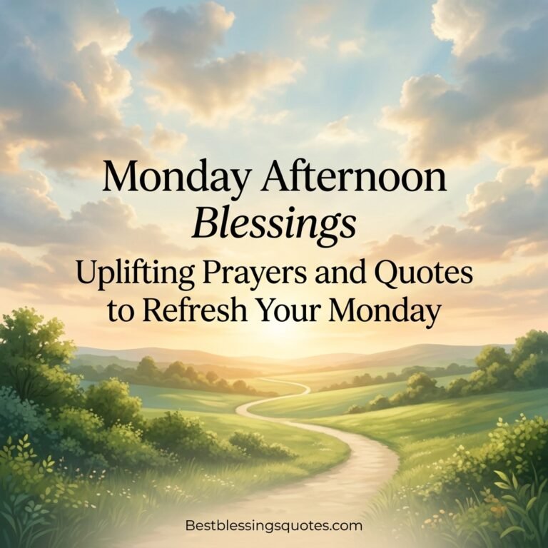 Monday afternoon blessings featuring uplifting prayers and inspirational quotes to refresh your Monday
