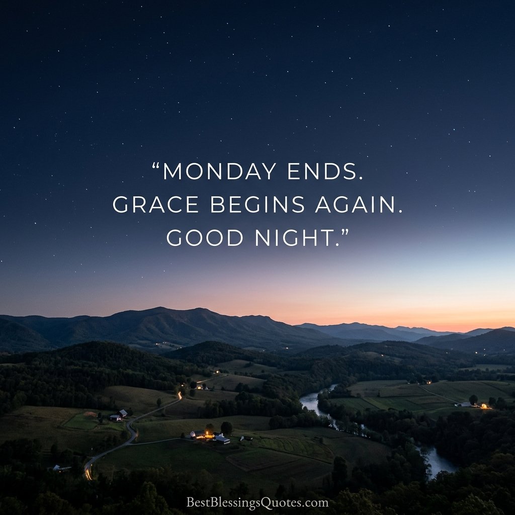 Monday night blessing symbolizing the end of Monday and the beginning of a hopeful new day