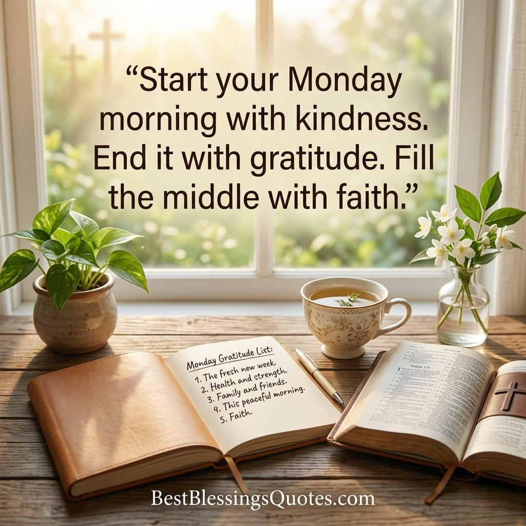 Inspirational Monday morning blessing representing a fresh start, new opportunities, and a hopeful beginning.