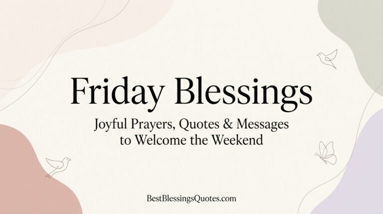 Friday Blessings featured graphic with joyful prayers, quotes, and weekend messages.