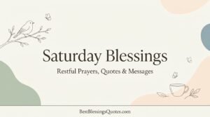 Saturday blessings featured image with a peaceful morning scene, bird, butterflies, and the words “Saturday Blessings”