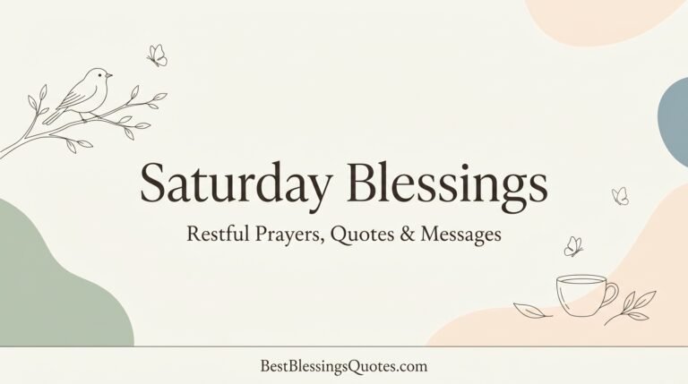 Saturday blessings featured image with a peaceful morning scene, bird, butterflies, and the words “Saturday Blessings”