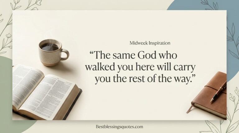 Wednesday blessings with inspirational prayer and midweek encouragement quote on an elegant Christian-themed background